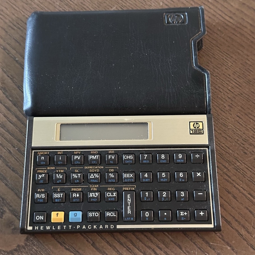Vintage Hewlett Packard HP 12C‎ Financial Calculator + Case - Tested And Works